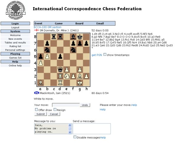 Correspondence chess, chess